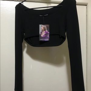 Naked wardrobe black crop top